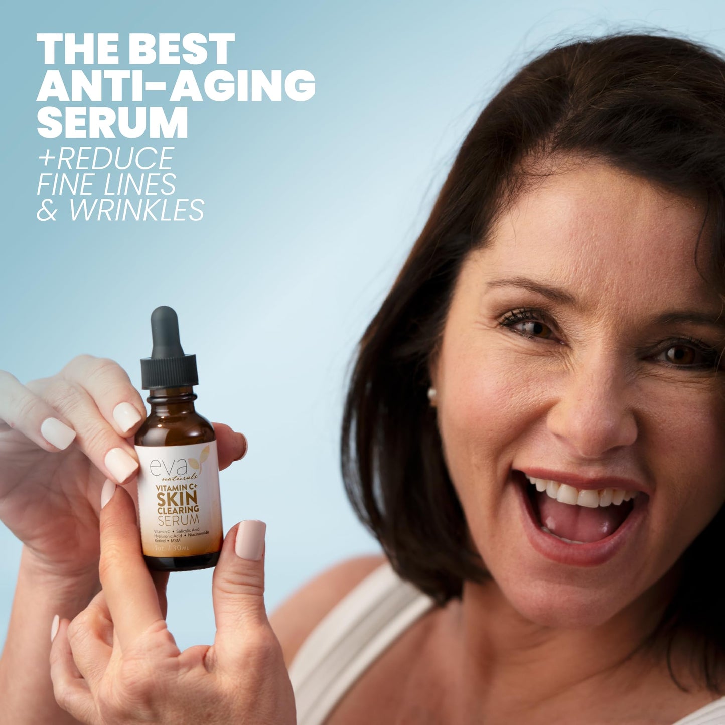 Eva Naturals Vitamin C Serum für das Gesicht – Anti-Aging Dark Spot Remover mit Retinol, Hyaluronsäure, Niacinamid & Salicylsäure – Gesichtsserum für Frauen für klare, glatte, strahlende Haut