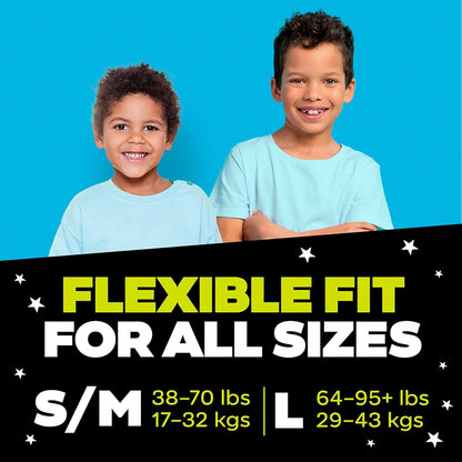 Ninjamas Boys Bedwetting Underwear, Overnight Protection, Ultra Absorbent, Hypoallergenic, Size S/M (17-32 kg), 44 Count,