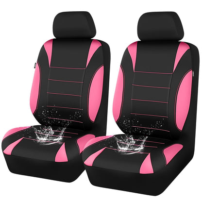 CAR Pass Neoprene Waterproof Two Front Car Seat Covers Set- Universal Fit for Vehicles, Airbag Compatiable(Black)
