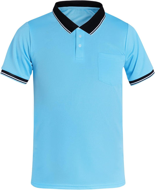 Dxhycc Men's Baseball and Softball Umpire Shirt Short Sleeve Polo Ref Shirt Umpire Jersey Uniform