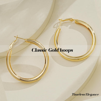 42 Paar goldene Creolen für Damen, Modisches klobiges Perlenohrring-Multipack, gedrehter Statement-Ohrring-Pack, hypoallergene kleine große Creolen für Geburtstagsfeiern (Gold-42 Paare)