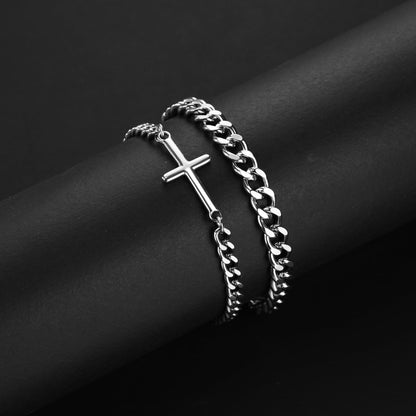 DAYANEY 3 Stücke Herrenarmband Silberarmbänder für Männer Set Wasserdicht Edelstahl Herrenschmuck, Verstellbares Cuban Gliederarmband Osterkorb Füller für Ihn, Vater oder Sohn Pulseras Para Hombre