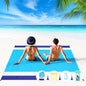 BYDOLL Beach Blanket Waterproof Sandproof Large Sand Free,78''X81''/10'X9' Oversized Sandless Lightweight Blanket Picnic Mat for Beach Travel Camping Hiking with Stakes