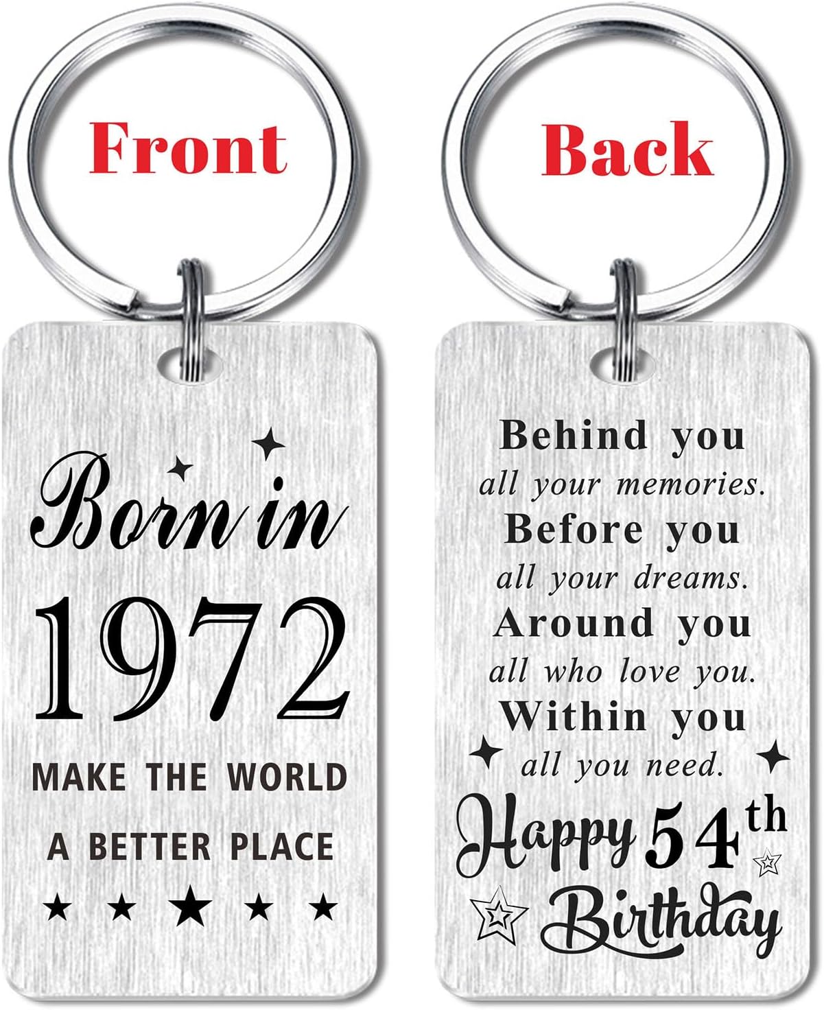Gezxin Happy Birthday Schlüsselanhänger Geschenke für Frauen Männer - Personalisierter Edelstahl Geburtstagsschlüsselanhänger - Mach die Welt zu einem besseren Ort