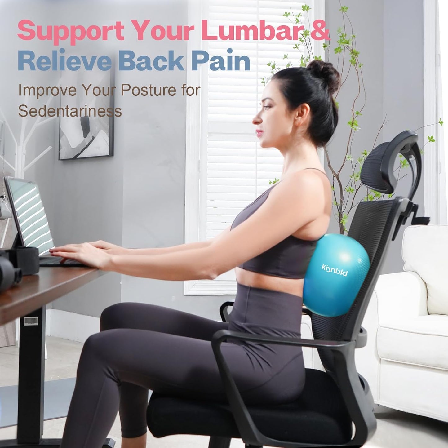 kisnbld Kleiner Gymnastikball, 9 Zoll Mini Pilates Ball, Anti-Burst und Rutschfester Mini Yoga Ball für Stabilität, Fitness, Physiotherapie, Dehnung und Rumpfkrafttraining zu Hause, im Fitnessstudio und Büro
