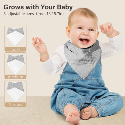 NISXABEBE Musselin-Baby-Lätzchen, 6er-Pack, Baby-Bandana-Spucktücher aus 100 % Baumwolle für Jungen und Mädchen, unifarbene Lätzchen für Spucken und Zahnen (Jungen)