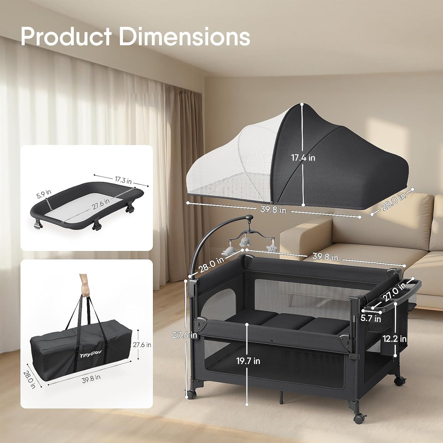 TinyGlow 4-in-1 Baby Bassinet: A Game-Changer for New Parents
