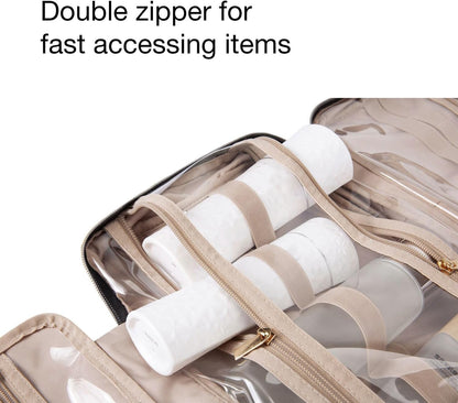 BAGSMART Kulturbeutel Reise-Organizer mit Aufhängehaken, wasserdichte Make-up-Kosmetiktasche für Zubehör, Shampoo, Standardbehälter, Toilettenartikel