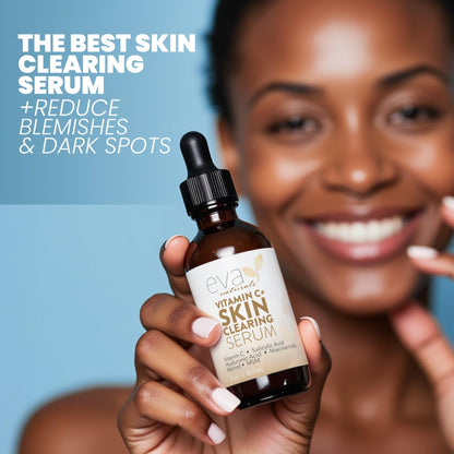 Eva Naturals Vitamin C Serum für das Gesicht – Anti-Aging Dark Spot Remover mit Retinol, Hyaluronsäure, Niacinamid & Salicylsäure – Gesichtsserum für Frauen für klare, glatte, strahlende Haut