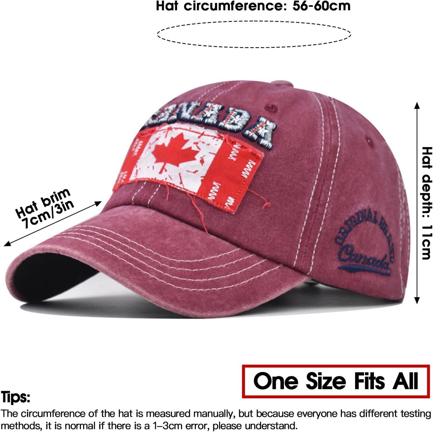 2 Stück Kanada Baseballkappe Kanada Souvenirs Verstellbare Hüte Geschenke für Männer Frauen
