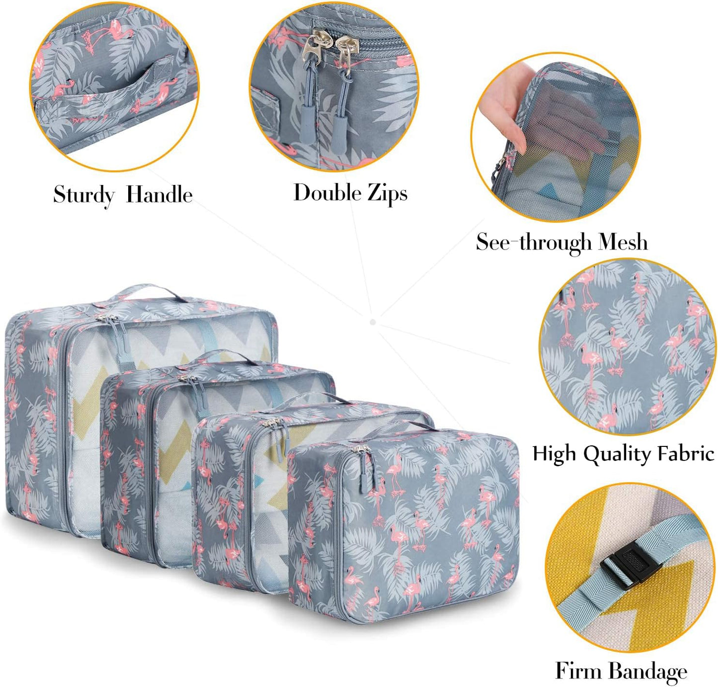 BAGAIL 8er Set Packwürfel Gepäckorganizer für Reisezubehör
