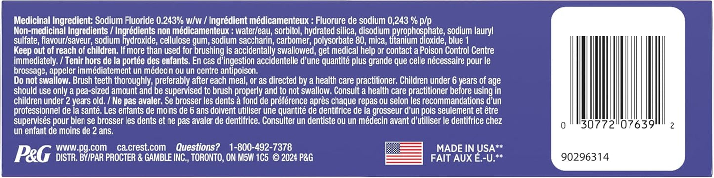 Crest 3D White Advanced Teeth Whitening Toothpaste, Radiant Mint, 4 Count (Pack of 1), 280 mL Total (70 mL each)