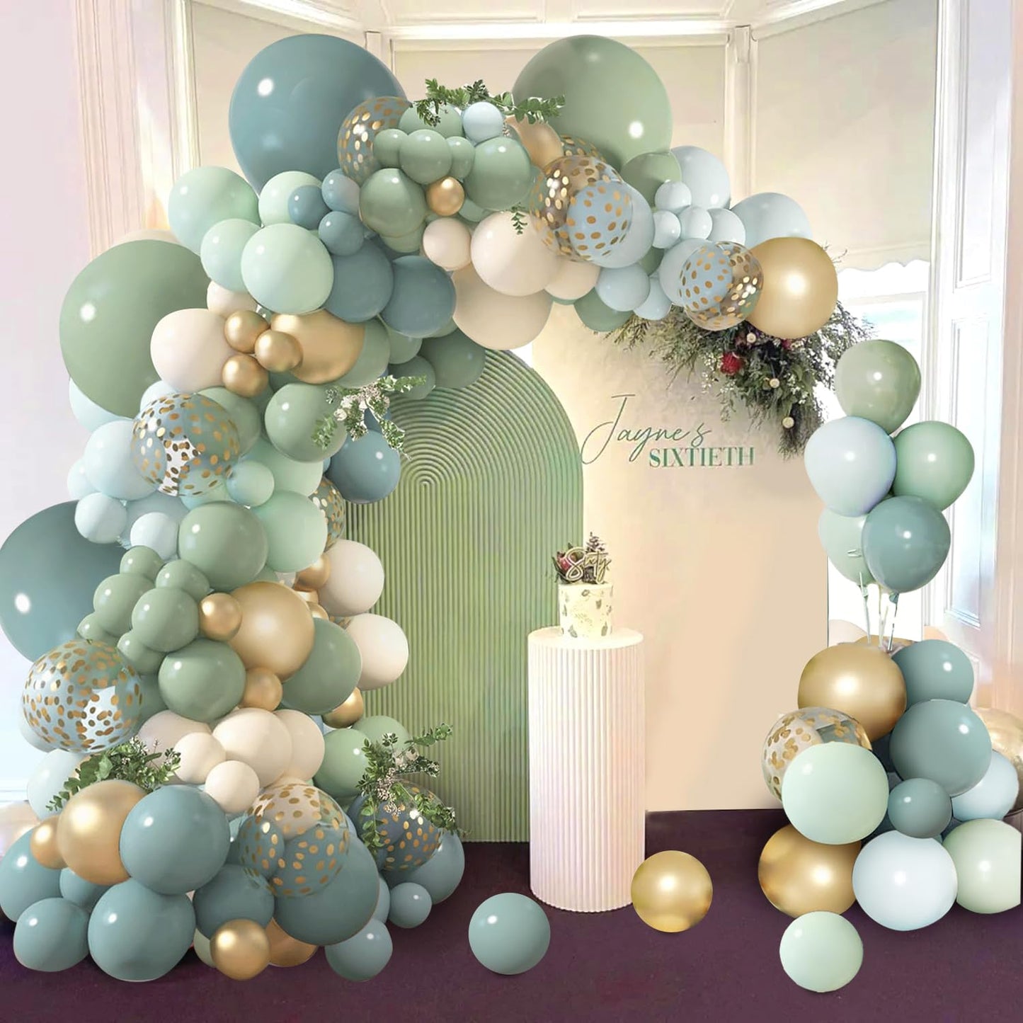 Blush Pink Ballons Girlande Bogen Kit, 144 Stücke Retro Rosa Roségold Sand Weiß Konfetti Ballons für Brautparty Valentinstag Hochzeit Verlobung Geburtstag Party Dekorationen……