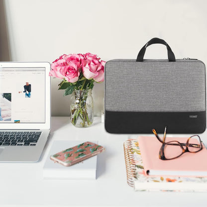 Funda para portátil Ytonet, bolsa para portátil TSA de 15.6 pulgadas, funda para portátil resistente al agua, bolsa de transporte para ordenador compatible con portátiles Lenovo, HP, Dell, Asus, regalos para hombres y mujeres, gris
