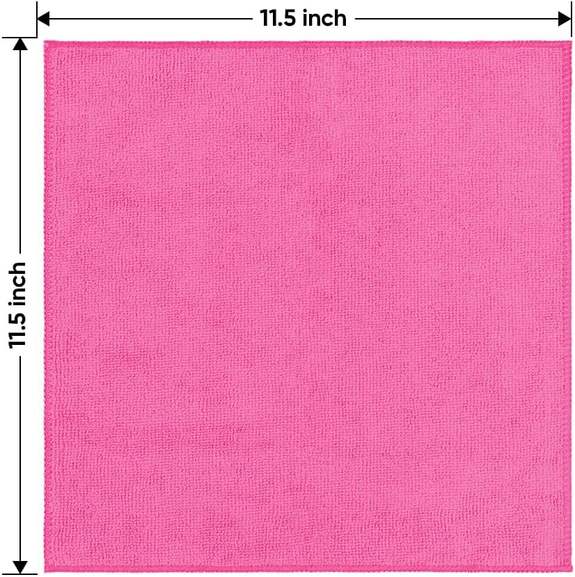 HOMEXCEL Mikrofasertuch 12er-Pack, 31,75 x 31,75 cm Mikrofasertücher für Autos, ultra-saugfähiges Autowaschtuch, fusselfreie, streifenfreie Reinigungstücher für Auto, Küche und Fenster (Grau)