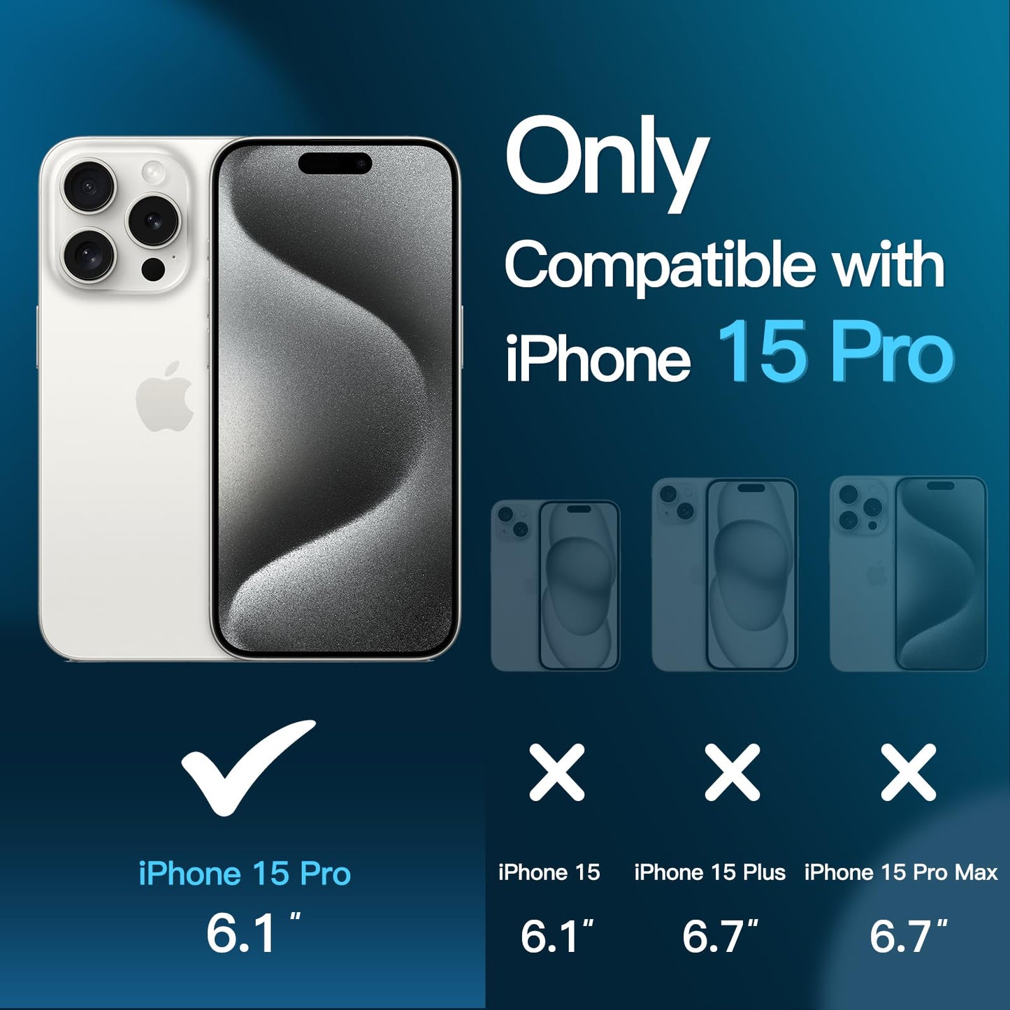 JETech Displayschutzfolie für iPhone 16 6,1 Zoll, gehärtetes Glas mit einfachem Installationstool, Case-Friendly, HD Klar, 3 Stück