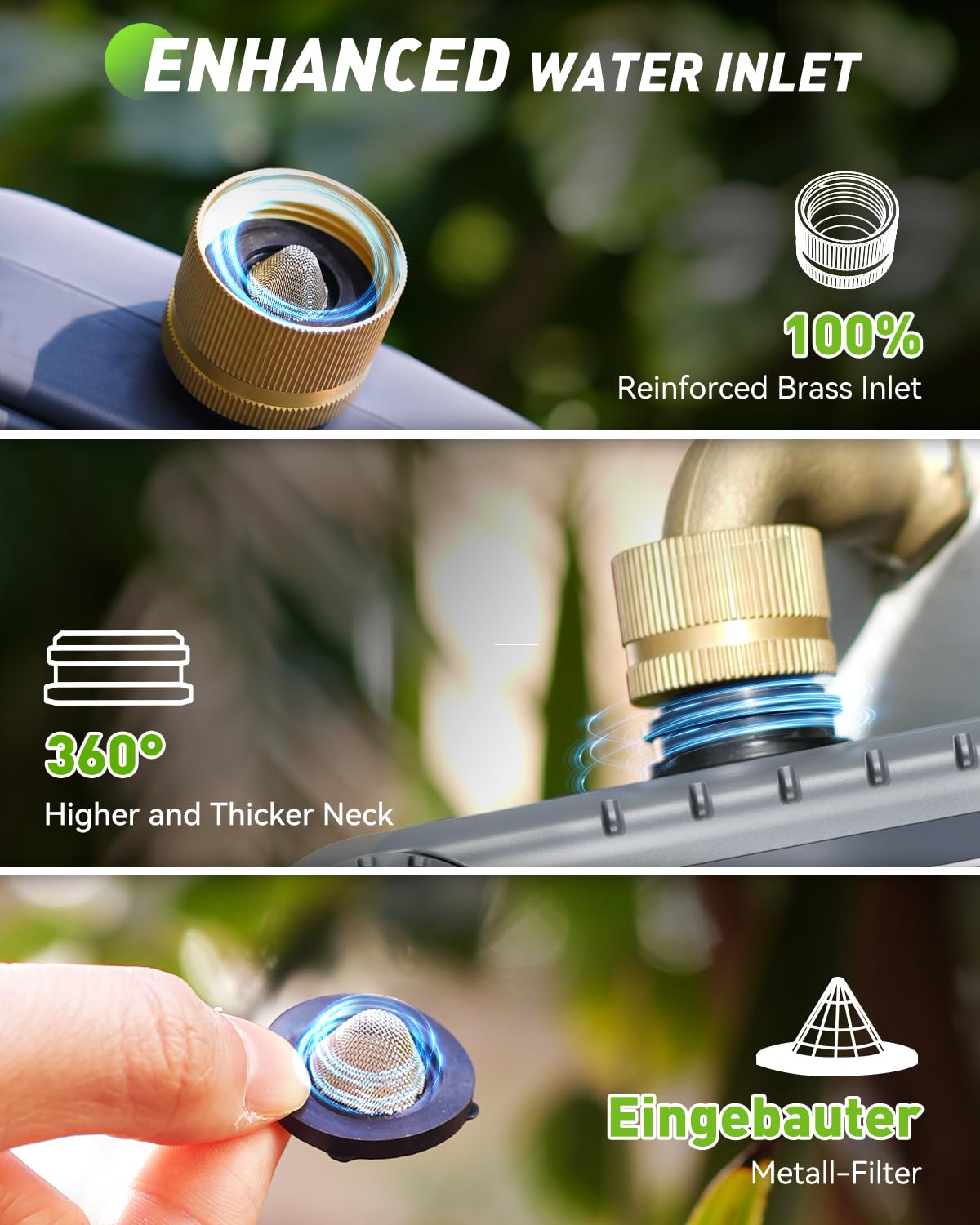 RAINPOINT 3 Zone Water Timer with Brass Inlet & Outlet, 3 Custom Watering Plans Sprinkler Timer, Featuring IP65 Waterproof,Rain Delay, Manual & Automatic Watering with Large LCD for Yard, 2026 Ver.