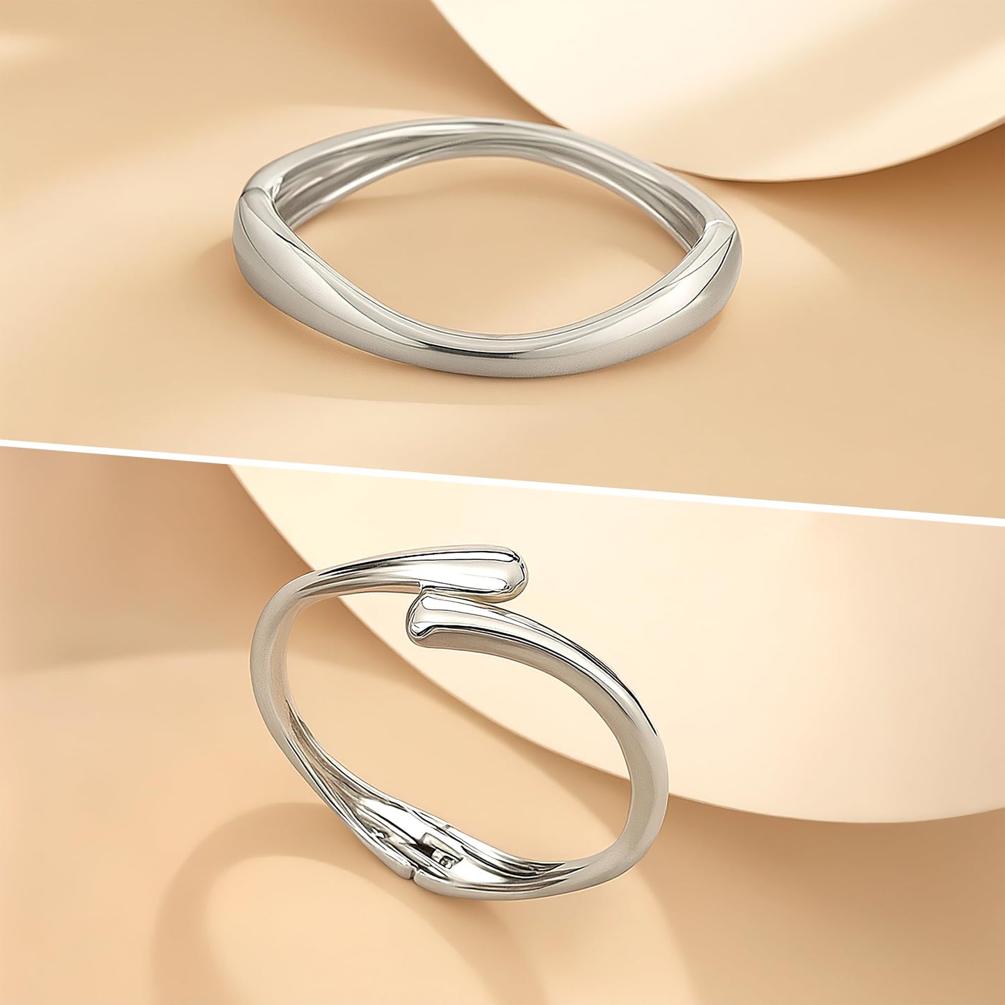PEALICIOUS 2 STÜCK Gold Armmanschette für Damen, Arm Cuff Gold Minimalistisches Oberarmarmband für Mädchen, Stapelbare Armbandmanschetten, Verstellbare Armreifen Offen als Boho Valentinstag Schmuck Strand Sommer Geschenke