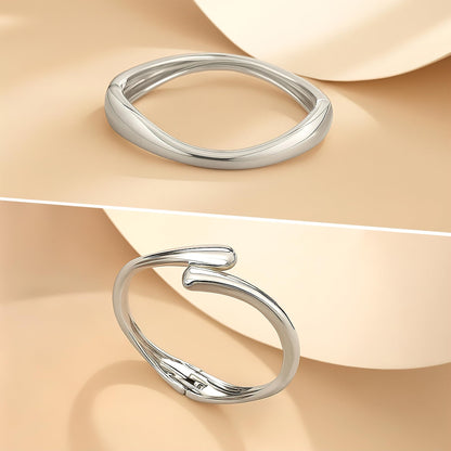 PEALICIOUS 2 STÜCK Gold Armmanschette für Damen, Arm Cuff Gold Minimalistisches Oberarmarmband für Mädchen, Stapelbare Armbandmanschetten, Verstellbare Armreifen Offen als Boho Valentinstag Schmuck Strand Sommer Geschenke