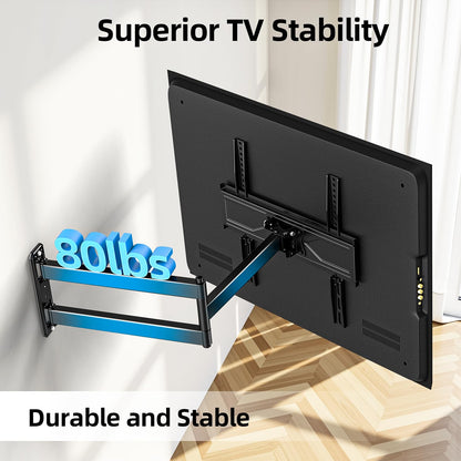 USX STAR Corner TV Wall Mount Long Arm TV Mount Bracket for 37-84 Inch TVs, Full Motion TVs Wall Mounts with 32” Articulating Arms Extension & Tilt & Swivel, Max VESA 600x400mm, Holds up to 100 lbs
