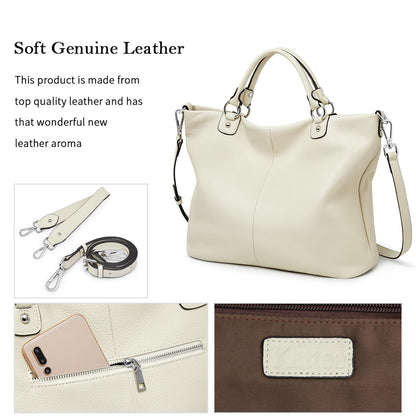 Kattee Damen Weiche Echtleder Tragetasche Schultertasche Handtasche