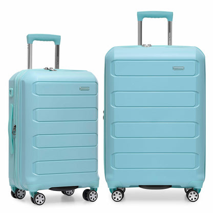 Traveler's Choice Pagosa Hardshell Expandable Luggage with Spinner Wheels, Slate Blue, 3-Piece Set (22/27/30)