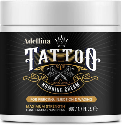 Tattoo Numbing Cream for Tattoos, Maximum Strength Numbing Cream for Men and Women, 50g/1.7oz