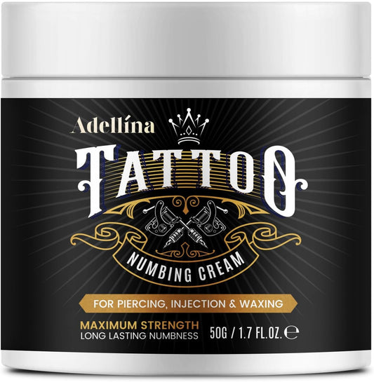 Tattoo Numbing Cream for Tattoos, Maximum Strength Numbing Cream for Men and Women, 50g/1.7oz
