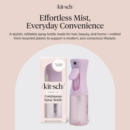 Kitsch Sprühflasche für Haare – Kontinuierlicher Wasserzerstäuber mit ultrafeinem Sprühnebel für Hairstyling, Barbiere, Salons, Reinigung, Pflanzen, vielseitige Sprühflaschen – Aus recyceltem Kunststoff – Terrakotta, 150 ml