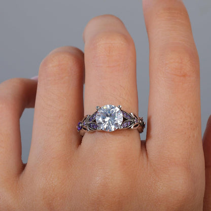 4.3 Carat Butterfly Ring 925 Sterling Silvers Crystal Ring Topaz Rings Bridal Rings Set for Women Wedding Engagement Promise With Jewelry Box