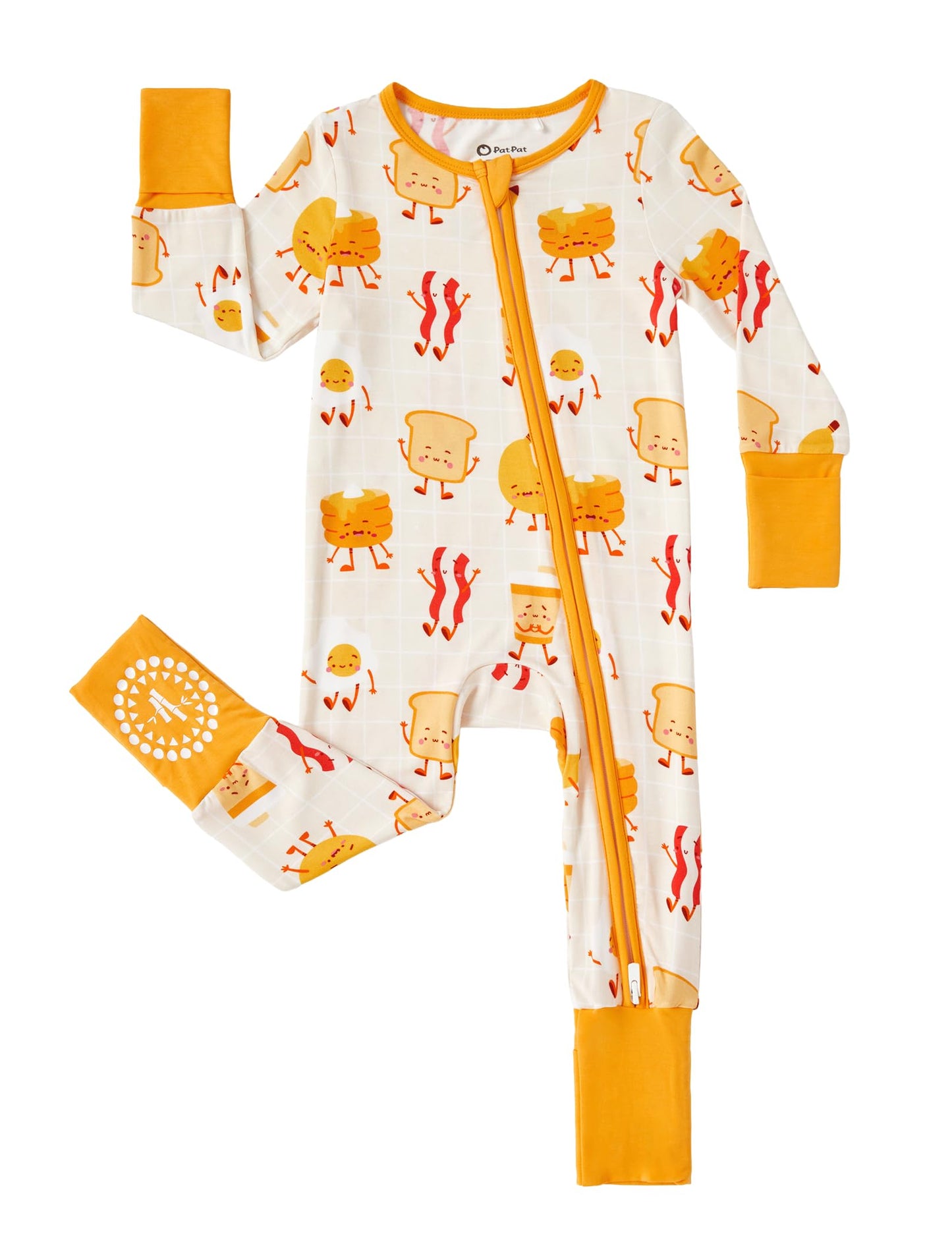 PATPAT Baby Footies Boys Girls - Bamboo Viscose - Zipper & Non-Slip Soles Romper Mitten - Footed & Footless Infant Clothes