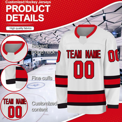 Benutzerdefiniertes Hockeytrikot für Herren, Jugendliche und Kinder – personalisiertes Eishockey-Trainings-Trikot mit eigenem Namen, Nummer und Teamlogo