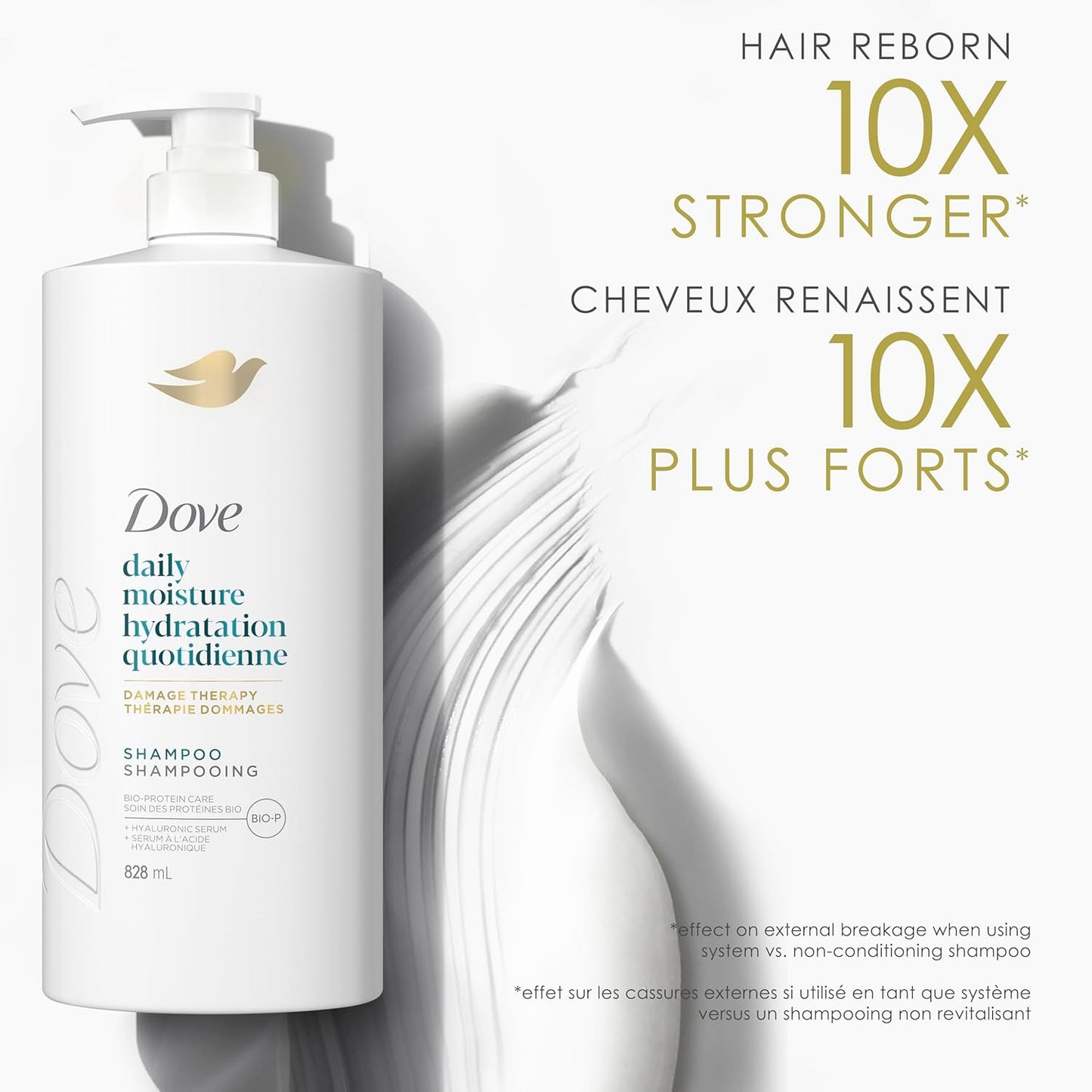 Dove Intensive Repair Shampoo für geschädigtes Haar mit flüssiger Bio-Protein-Pflege, 828 ml