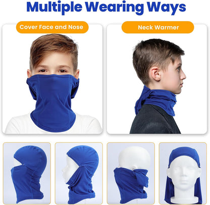 Kinder Sturmhaube Skimaske Kinder Schal Kinder Fleece Nackenwärmer Kälteschutz Gesichtsmaske für Jungen Mädchen Schwarz
