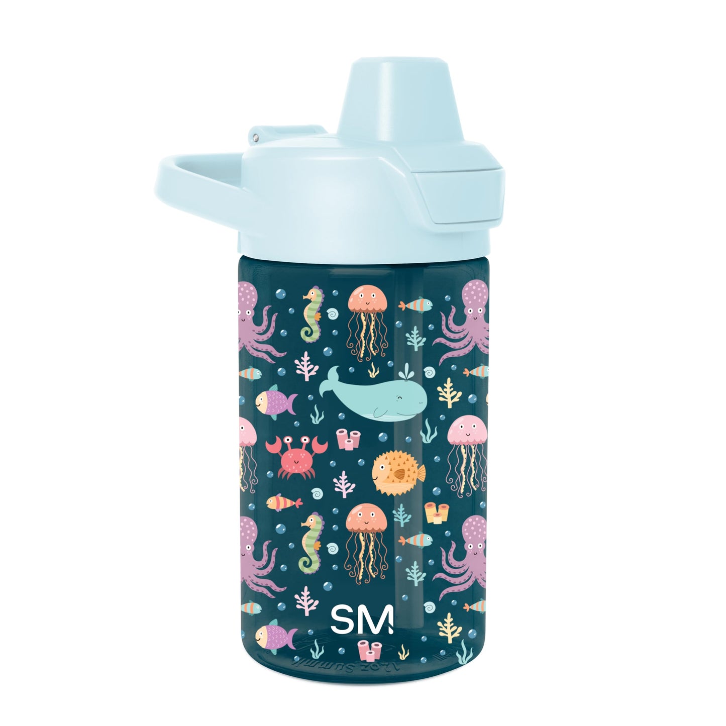 Simple Modern Peppa Pig Kids Tritan Plastic Summit Water Bottle | 12 oz BPA-Free Cup with Covered Leak Proof Straw Lid for Girls, Toddlers | Bubbles