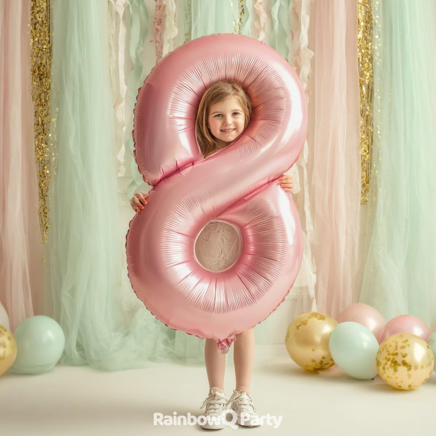 RainbowQ Party 1 Ballon Nummer 40 Zoll für Jungen oder Mädchen Groß Rosa 0-9 Folien-Mylar Großer 1 Zahlenballon Alles Gute zum 1. Geburtstag Party Jubiläumsdekorationen Zubehör