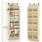 Lifewit 1 Pack Over the Door Organizer, 5 Section Clear Window Hanging Storage with 4 Side Pockets, Sturdy Anti Tilt 40 lbs Load Behind Door for Closet, Bedroom, Bathroom, Nursery, Dorm, Dark Gray