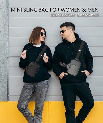 Mini-Slingbag für Damen und Herren, kleine Umhängetasche, lässige, trendige, wasserdichte Brusttasche für Reisen