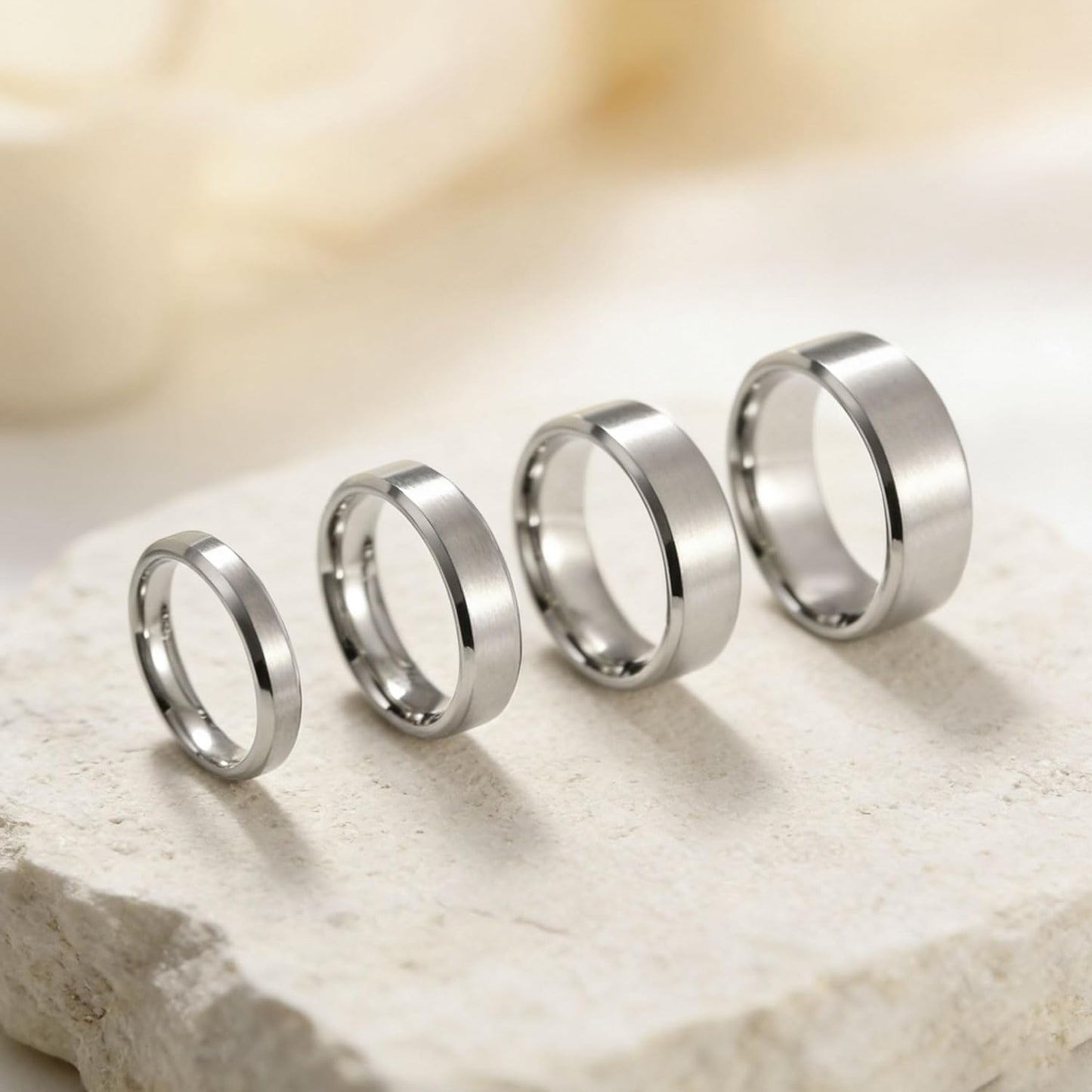 TIGRADE Titanringe 4MM 6MM 8MM 10MM Ehering in Comfort Fit Matt für Herren Damen