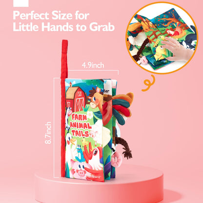hahaland Babybücher 0-6 Monate, Bauchzeit Spielzeug für Säuglinge, sensorisches Spielzeug 6 bis 12 Monate, Fühlbuch, Reisespielzeug, Geschenke für Jungen und Mädchen 0-3 Monate, Babyparty, Geburtstag, Osterkorbfüller (Einzeln)