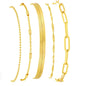 Gold Bracelets for Women, 14K Gold Plated Stackable Bracelet Stack Set Adjustable Charm Paperclip Chain Snake Link Layered Waterproof Jewelry Sets Gifts