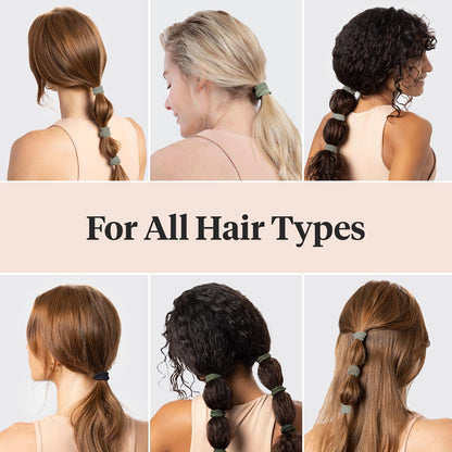 Kitsch Schwarze Haargummis ohne Haarschäden – Starke, dehnbare Haarbänder | Weiche Nylon-Pferdeschwanzhalter, ziepen nicht, ideal für Hochsteckfrisuren und Zöpfe | Ideale Geschenke für Frauen – Schwarz, 20 Stück