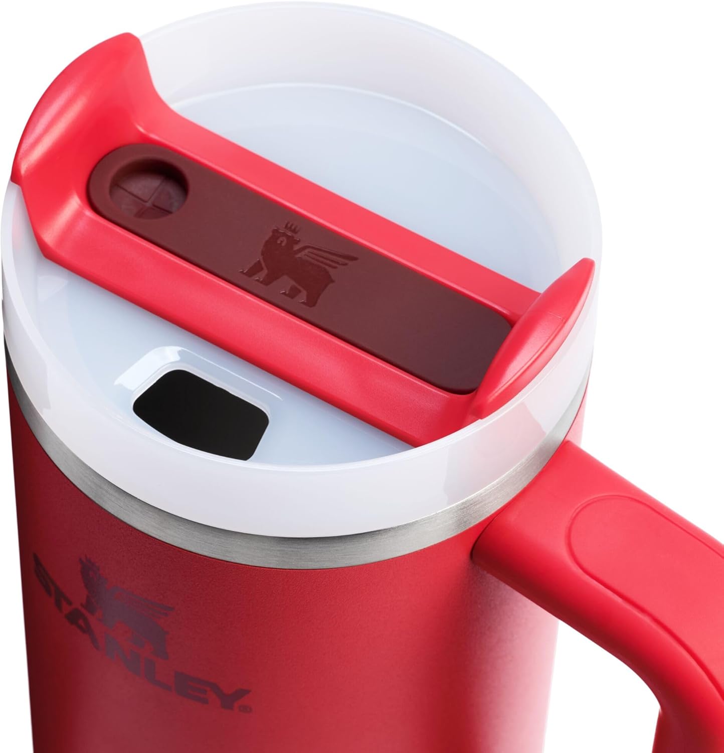 Vaso Stanley Quencher H2.0 con asa y pajita de 40 oz | Tapa Flowstate de 3 posiciones | Compatible con portavasos para viajes | Vaso térmico de acero inoxidable | Sin BPA | Arándano