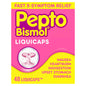 Pepto Bismol Liquicaps, Upset Stomach Relief, Nausea Relief, Heartburn Relief, Indigestion Relief, Anti Diarrhea Medication for Adults - 5 Symptom Fast Relief, No Flavor, 48 ct (Pack of 12)