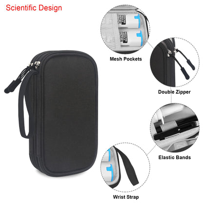 Elonbo Kit Bag, EpiPen Carrying Case, Travel Medicine Kit for 2 Epi Pens or Auvi Q, Asthma Inhaler, Nasal Spray, Allergy Meds, Diabetic Supplies, Ventolin Inhaler Organize Holder Case, Black