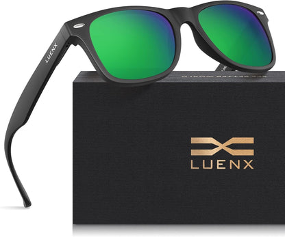 LUENX Polarisierte Sonnenbrillen für Herren und Damen, quadratische Fassung – UV-400-Schutz, 54 mm