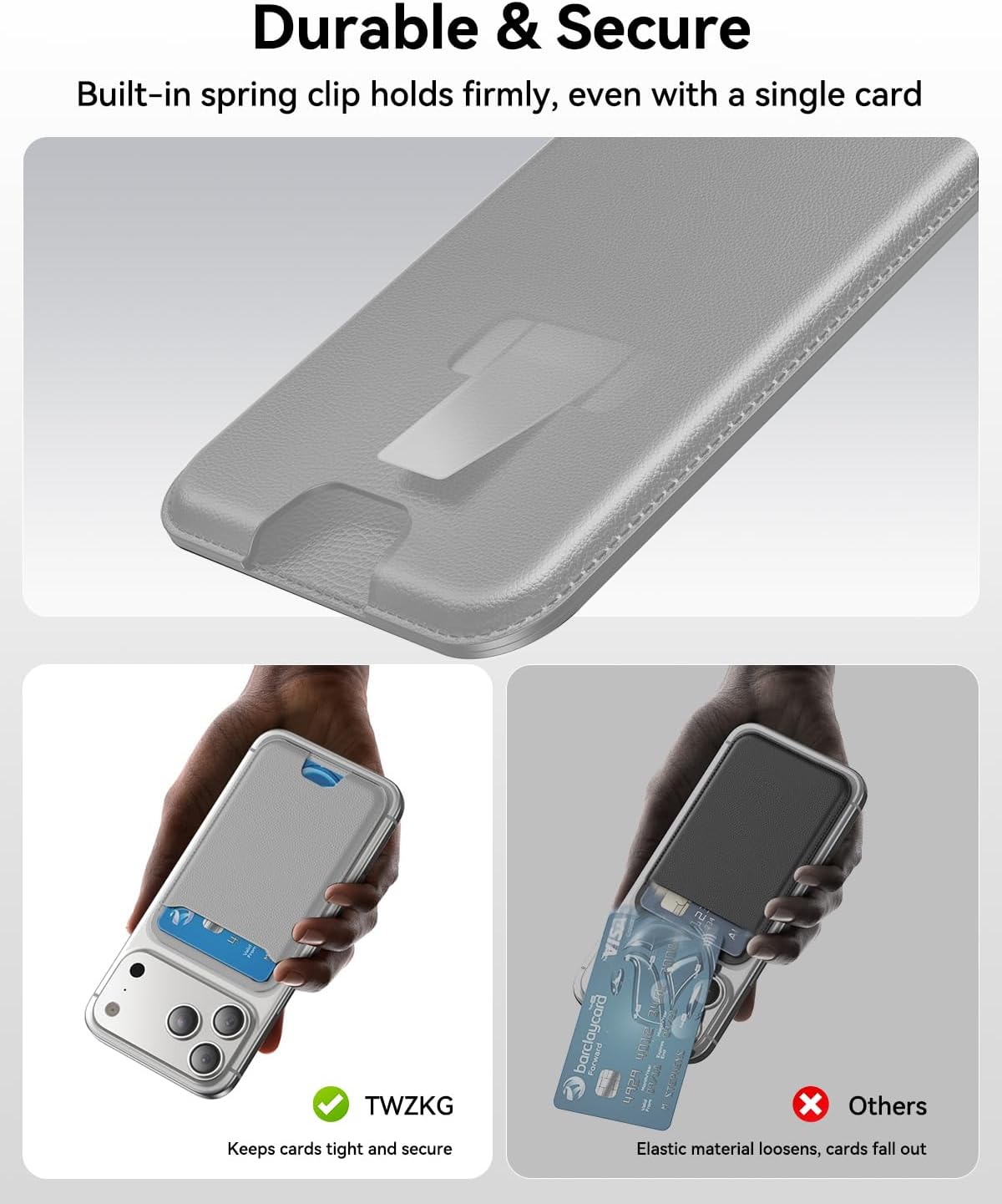 für MagSafe Wallet, 3 Kartenfächer, magnetische schlanke Handy-Geldbörse für iPhone 17/16/15/14/13/12 Pro Max Plus Air Serie, RFID-blockierendes veganes Leder, Schwarz