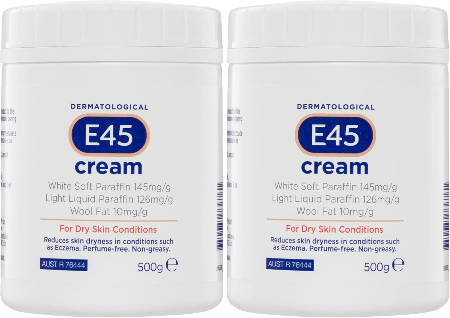 E45 - Dermatological Cream For Dry Skin Conditions ; Non Greasy Emollient ; Hypoallergenic ; 350g
