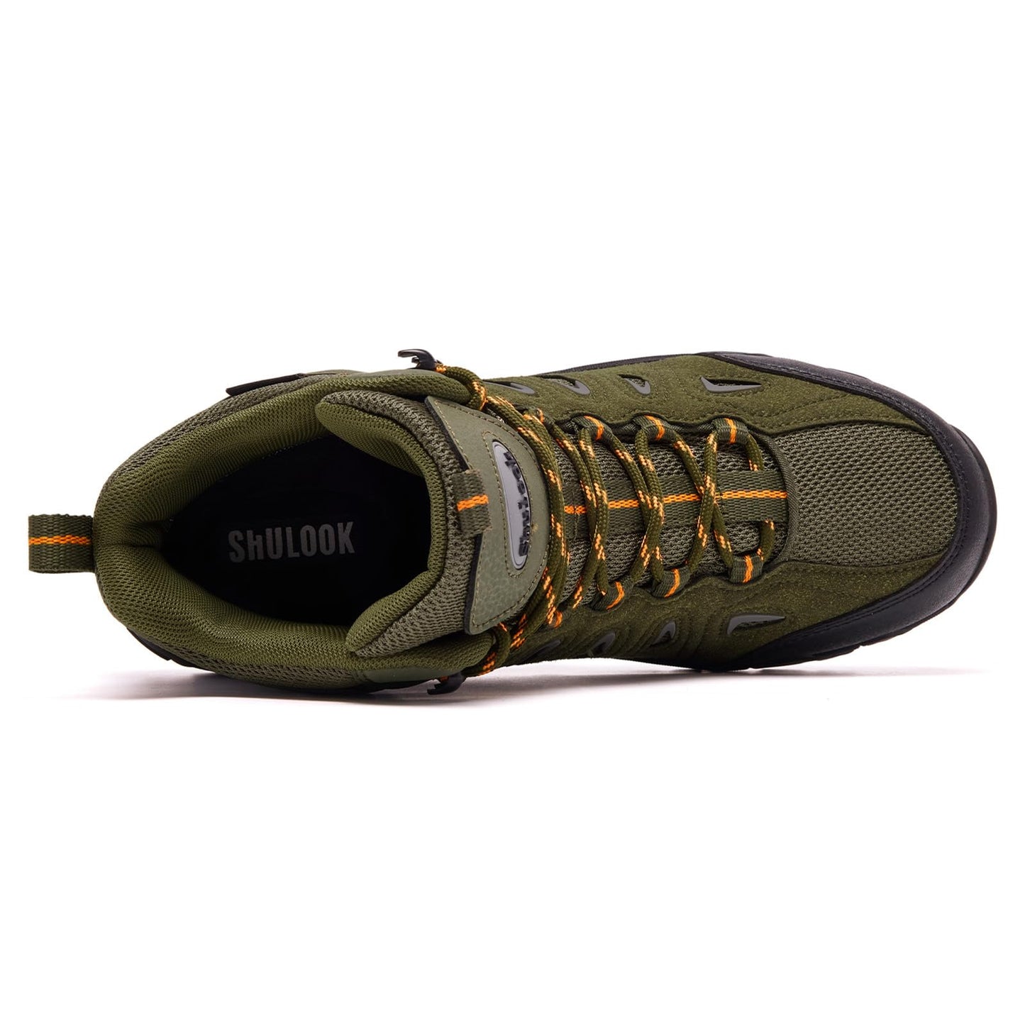 SHULOOK Men's Waterproof Hiking Boots Non-Slip Lightweight Mid Top Ankle Boot Breathable Hiker Trekking Shoes