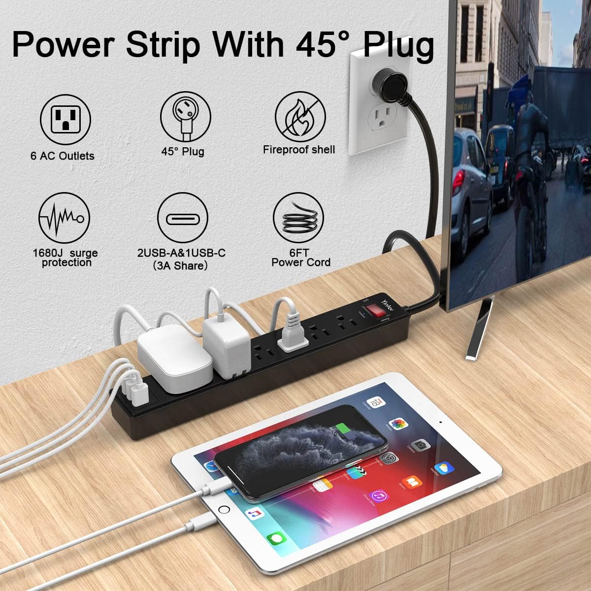 6Ft Power Strip Surge Protector - A Game-Changer for Your Home, Office, or Dorm